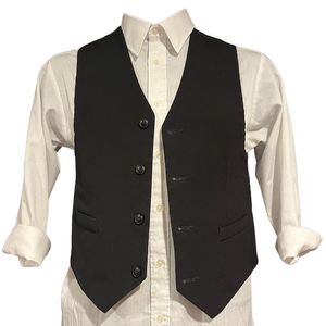 🧡 3 for $20 Black & Gray Reversible 4-Button Suit Dress Vest Boy’s Medium